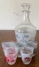 French Decanter And Five Shot Glasses