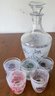 French Decanter And Five Shot Glasses