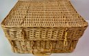 Vintage Wicker Basket With Handle And Lid