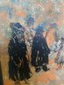 Framed Mounted Canvas Acrylic Painting By Artist Ira Golden ' Untitled' (Jewish Fiddlers)