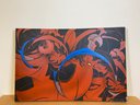 1950s - 36x24 - Title: 'Astral Combat' -  Acrylic On Canvas - Signed Alton S. Tobey