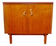 Mid Century Modern Style Swedish Storage Double Door Cabinet With Boomerang Knobs