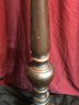 Antique 68' Wooden Floor Lamp Linen Washable Shade Heavy Turned Post Great Condition