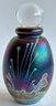 3 Perfume Bottles: Robert Eickholt Iridescent Glass, Signed, Lenox, & Dog Figurine With Felt Tail Dauber