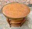 Mid 20th Century 3 Tiers Oval Table W/ Gallery And Drawer