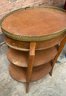Mid 20th Century 3 Tiers Oval Table W/ Gallery And Drawer