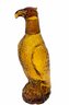 Mid Century 11' Amber Eagle Glass Decanter With Shot Glass Head