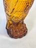 Mid Century 11' Amber Eagle Glass Decanter With Shot Glass Head