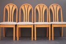 Set Of 4 Vintage Mid Century Modern Teak Dining Chairs