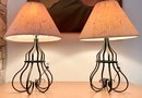 Pair Of  30' Tall Vintage Iron Lamps