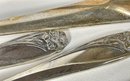 Lot Seven Large Vintage Silver Plate Serving Forks, Spoons And Knife Some Daffodil