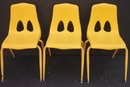 Group Of 4 Mid Century Modern YELLOW Childrens Chairs