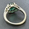 Vintage Gorgeous 14K White Gold 3 Carat Emerald & Diamond Ring ~ Size 5 ~