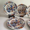 A Collection Of 6 Mason Ironstone 5' Hand Painted Plates - Japan Basket - C1810