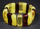 Expandable Tri Color Lucite Plastic Bracelet Amber Colors