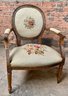 Vintage Victorian Needle Point Arm Chair Sturdy