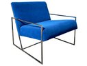 A Vintage Thin Frame Lounge Chair By Lawson-Fenning In Blue Velvet