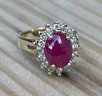 14K Ruby Diamond Ring ~ Size 6 3/4 ~ 3 Carats