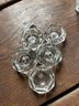 Two Vintage Glass Scalloped Crystal Dishes - Lot Of Four Vintage  Age Salt Cellar