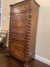 Antique French Walnut Bedside Cabinet With Secretary Fold Out Desk Louis XVI