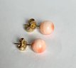 VINTAGE 14K GOLD CORAL STUD EARRINGS VARIATIONS IN COLOR AND SIZE