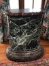 Spectacular Antique Green Marble Revolving Sculpture Stand / Pedestal - From Museum With Handle - WOW !