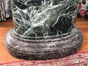 Spectacular Antique Green Marble Revolving Sculpture Stand / Pedestal - From Museum With Handle - WOW !