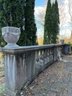 A Complete  Vintage Poured Concrete Balustrade System With Balusters