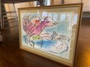 Framed Marc Chagall Color Print 1962-  'La Baie' The Bay