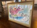 Framed Marc Chagall Color Print 1962-  'La Baie' The Bay