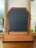 Large, Lovely Wood Jewelry Box With Attached Mirror