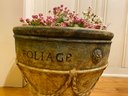 High Relief Clay Pot With Artificial Floral  Insert