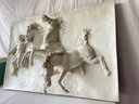 'The Horses Of Anahita' After William Morris. Fiberglass Relief Wall Hanger.