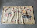 Vintage Folk Art Hooked Rug, A Boat And A Old Fire Ladder Carriage  (c) 49' X28'