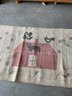 Vintage Folk Art Hooked Rug, Two Cats And A Pair Of Birds.   (J) 41' X29'
