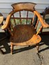 Set Of 8 Antique Edwardian Bow Back Captain's Armchairs