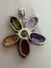 STERLING SILVER COLORFUL FLOWER PENDANT