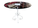 White Wrought Iron Stand/table Base Wirh Glass Top
