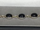 Fantastic Brand New Sterling Silver / 925 Toggle Bracelet With Highly Polished Black Onyx Buttons - Nice !