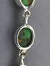 Lovely Brand New 925 / Sterling Silver Toggle Bracelet With Oval Green Turquoise Cabochons - Brand New !