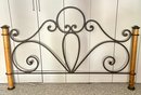 Queen Sized Iron And Wood Headboard And Footboard 60' X 4' X 59'.