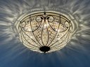 A Magnificent Flush Mount Crystal And Beaded Ceiling Fixture From Horchow