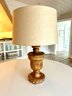 Wood Base Table Lamp With Oversized Nailhead Detail - Cool Lamp!