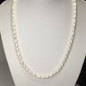 Lovely Brand New Small Genuine Baroque / Beehive Pearl Necklace - Sterling / 14K Gold Overlay Clasp - Nice !