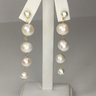 Wonderful Genuine Baroque Pearl Earrings With Sterling Silver / 14K Gold Overlay Drop Earrings - Very Pretty !