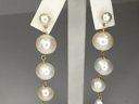 Wonderful Genuine Baroque Pearl Earrings With Sterling Silver / 14K Gold Overlay Drop Earrings - Very Pretty !