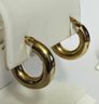 GOLD OVER STERLING SILVER ROUND HOOP EARRINGS