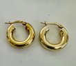 GOLD OVER STERLING SILVER ROUND HOOP EARRINGS