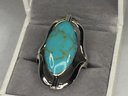 TWO RINGS IN ONE ! - VERY Unusual Sterling Silver / 925 Flip Ring BOTH Turquoise & Black Onyx - Brand New !