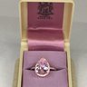 Lovely Brand 925 / Sterling Silver With 14K Pink Gold Overlay With Teardrop Pink Tourmaline - Very Pretty !